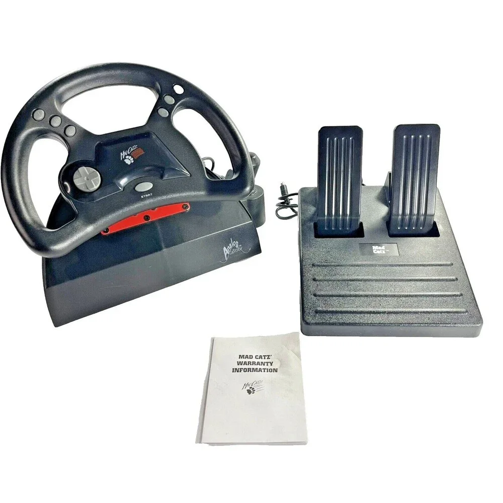 Mad Catz Sony PlayStation 1 Vintage Steering Wheel and Pedals in Box Tested